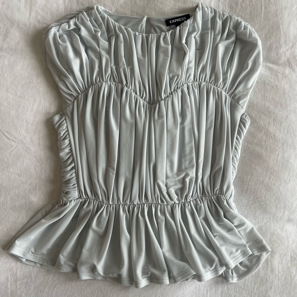 Baby blue peplum top